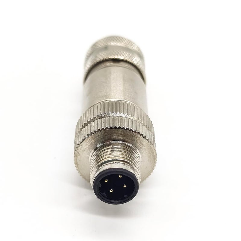 Elecbee 10pcs M12 4-Pin Male Connector, D-Code Field Wireable, Straight Plug Shield, Industrial Profibus Cable, 12mm Screw-Joint (10) - Image 5
